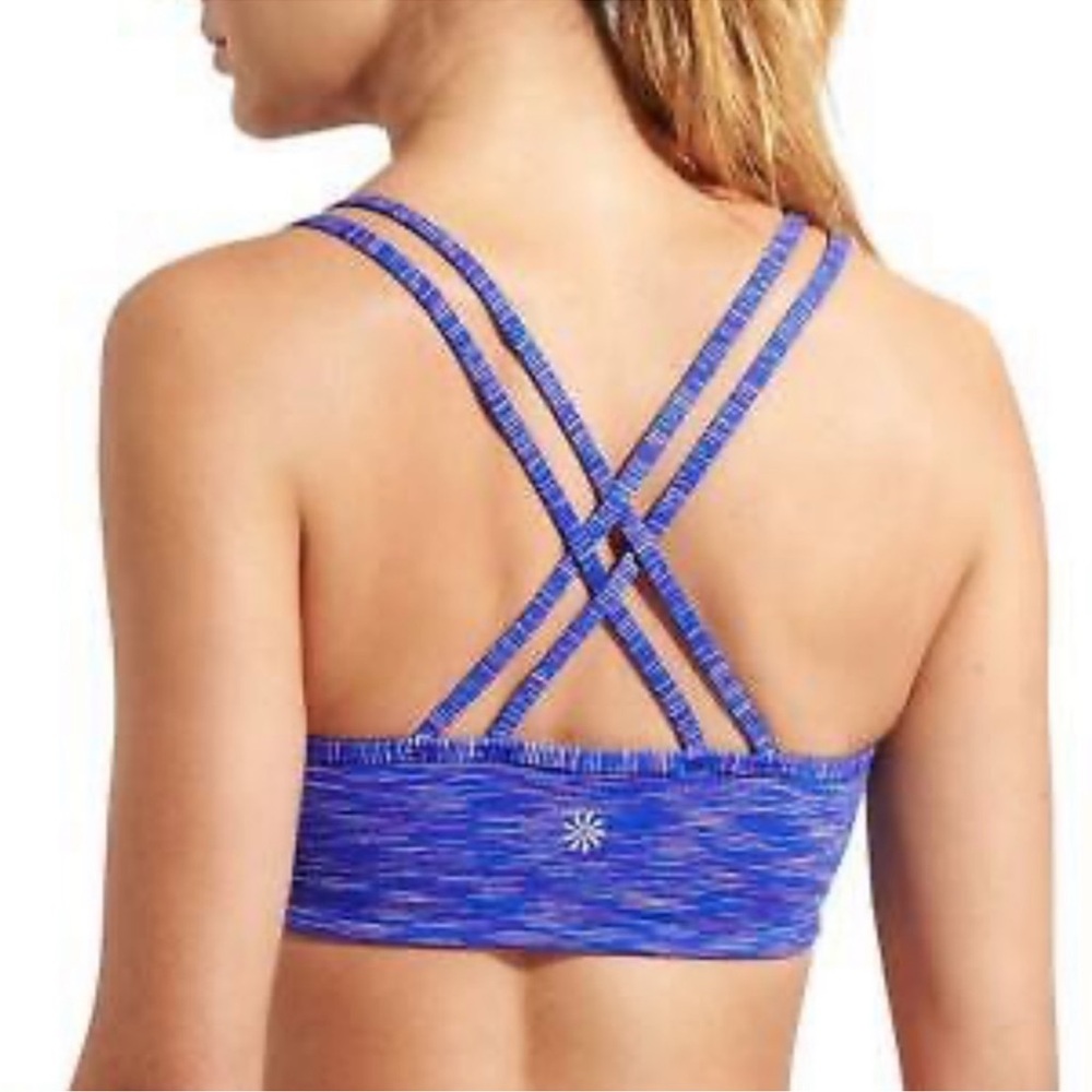 ATHLETA Full Focus Strappy Space Dye striped Sports Bra S
